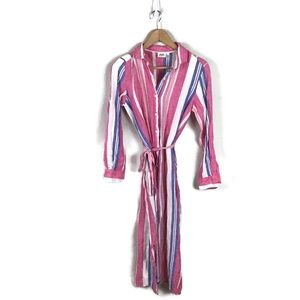 HARTFORD Alternative Classics 1979 Shirt Dress Linen Stripe